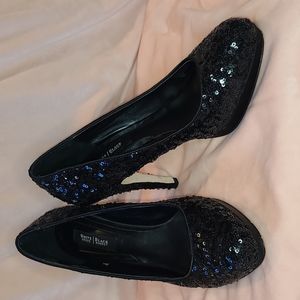 Black sequined heels